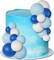 30 PCS Balls Cake Topper DIY Cake Insert Toppers Ball Cake Picks Cupcake Topper for Birthday Party Baby Shower Wedding Cake Decoration(Blue White Dark Blue)